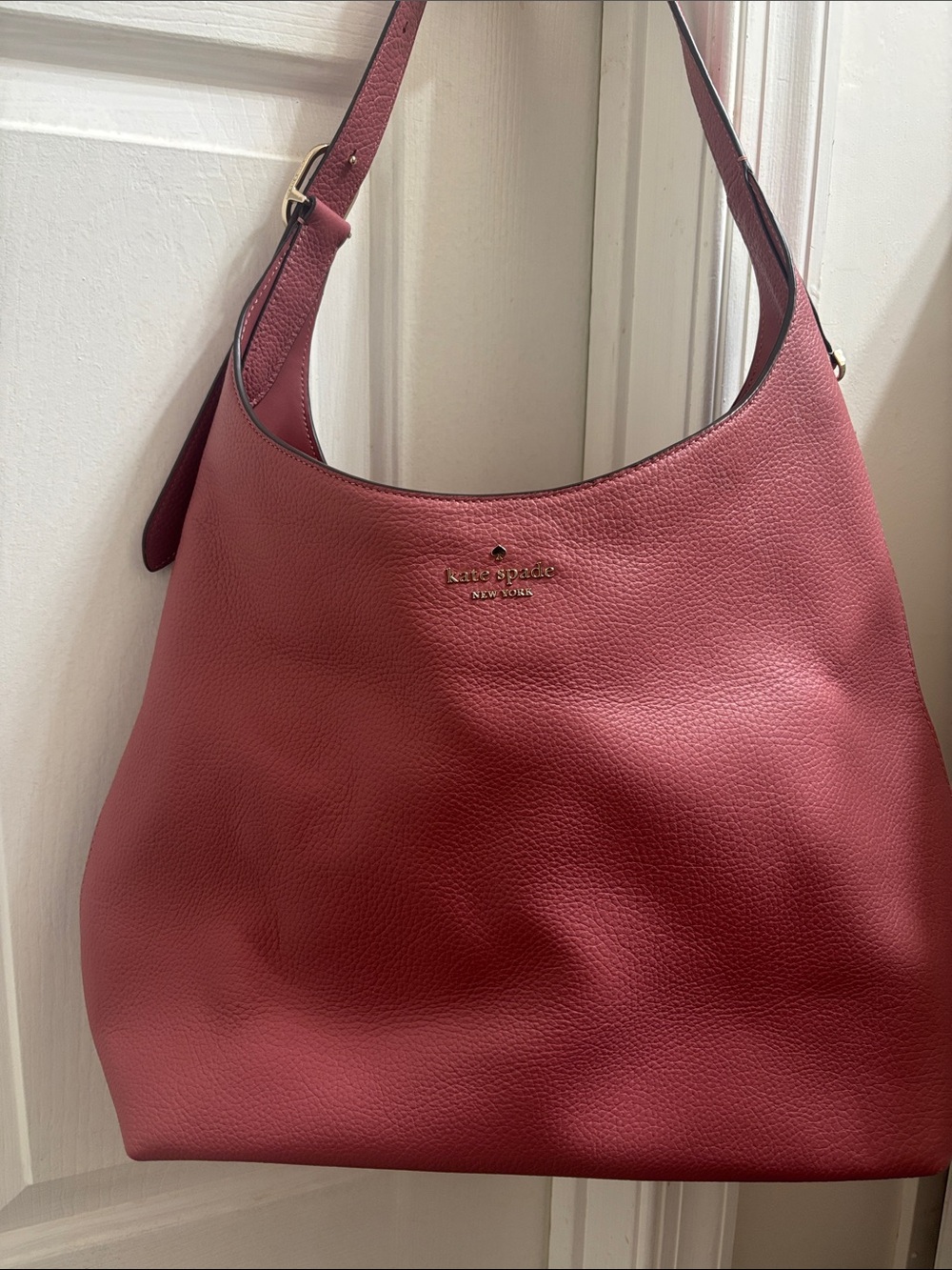 kate spade Pebbled Leather Shoulder Bag in Rose